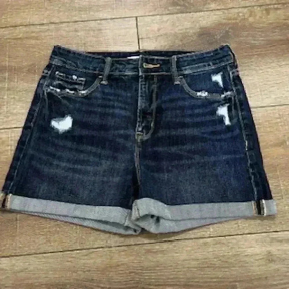 Old Navy Dark Wash Distressed Denim Jean Shorts Womens Sz 4 - Picture 11 of 11